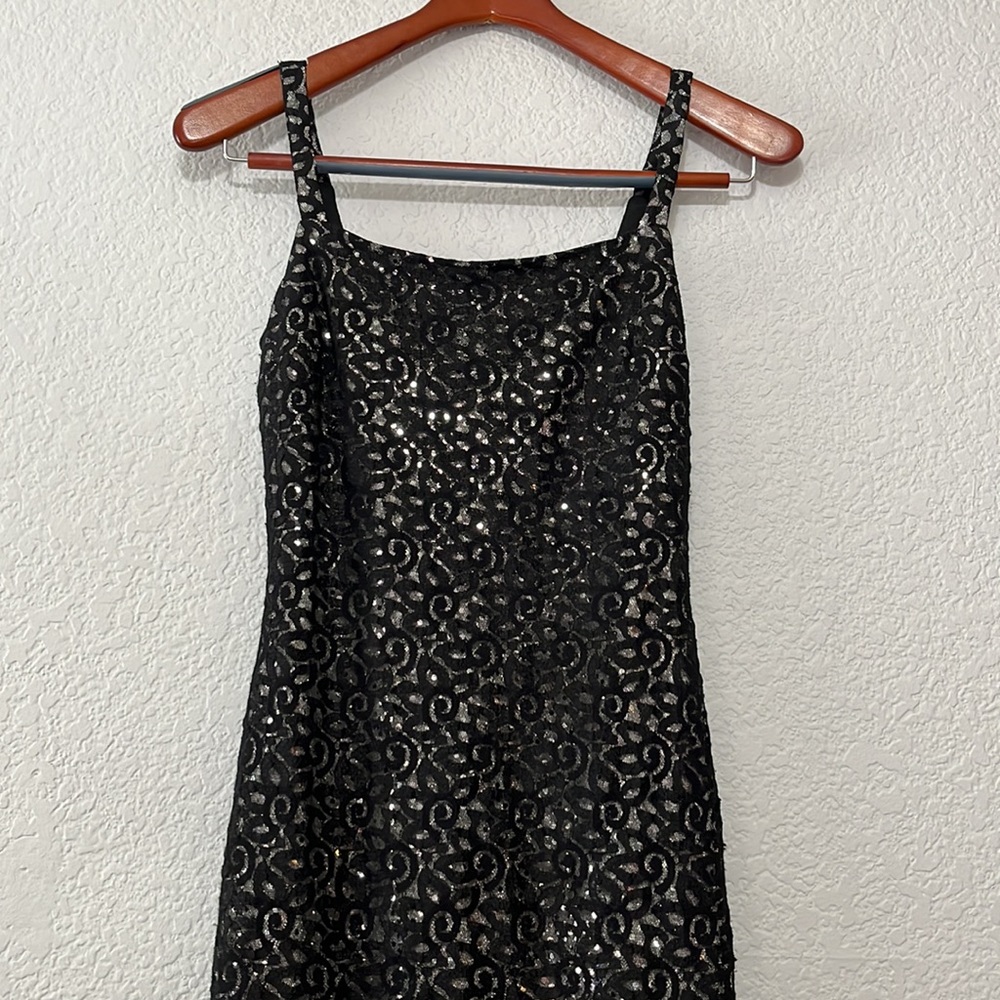 Jessica McClintock Gunne Sax Lace Sequin Maxi Dress - Picture 6 of 17
